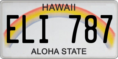 HI license plate ELI787