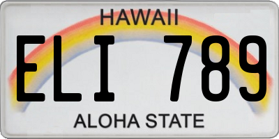 HI license plate ELI789