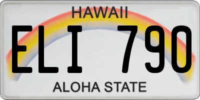 HI license plate ELI790