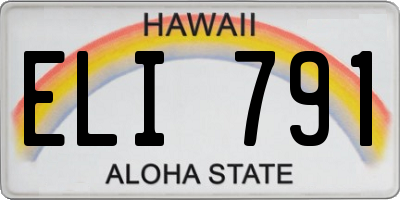 HI license plate ELI791
