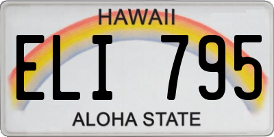 HI license plate ELI795