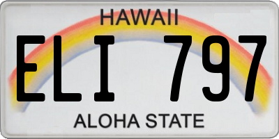 HI license plate ELI797