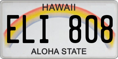 HI license plate ELI808