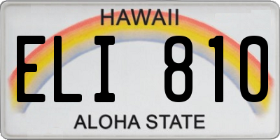 HI license plate ELI810
