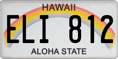 HI license plate ELI812
