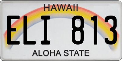 HI license plate ELI813