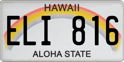 HI license plate ELI816
