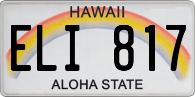 HI license plate ELI817