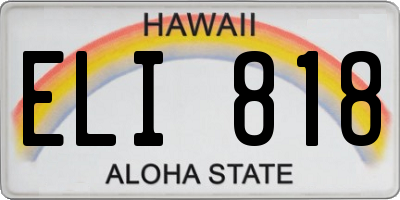 HI license plate ELI818