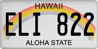 HI license plate ELI822