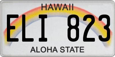 HI license plate ELI823