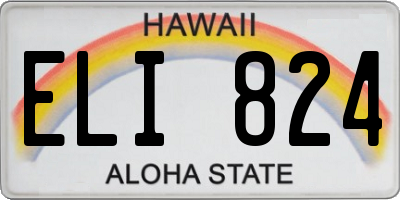 HI license plate ELI824