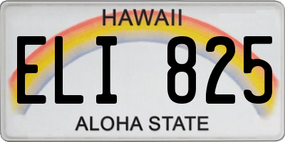 HI license plate ELI825