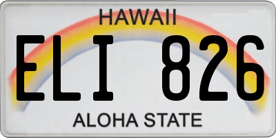 HI license plate ELI826