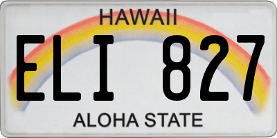 HI license plate ELI827