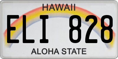 HI license plate ELI828