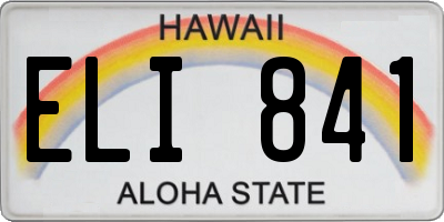 HI license plate ELI841