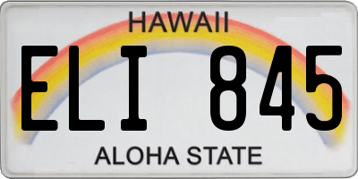 HI license plate ELI845