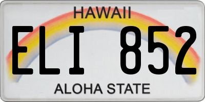 HI license plate ELI852
