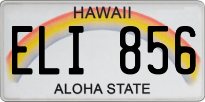 HI license plate ELI856