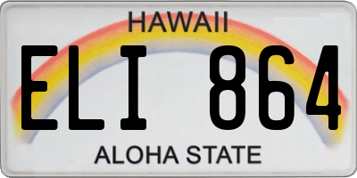 HI license plate ELI864