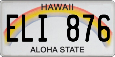 HI license plate ELI876