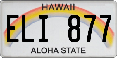 HI license plate ELI877