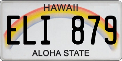 HI license plate ELI879