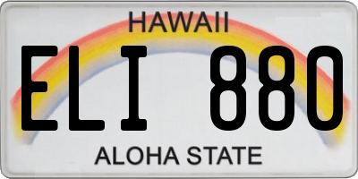HI license plate ELI880