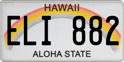HI license plate ELI882