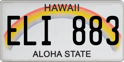 HI license plate ELI883