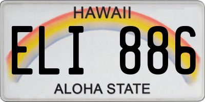 HI license plate ELI886