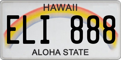 HI license plate ELI888