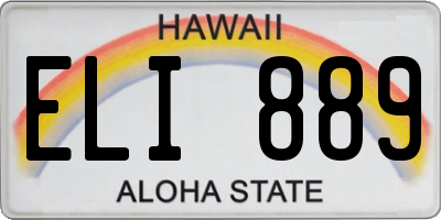 HI license plate ELI889
