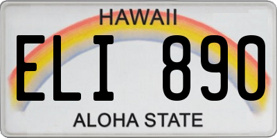 HI license plate ELI890