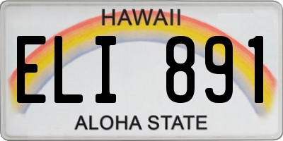 HI license plate ELI891