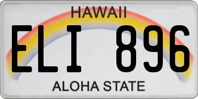 HI license plate ELI896
