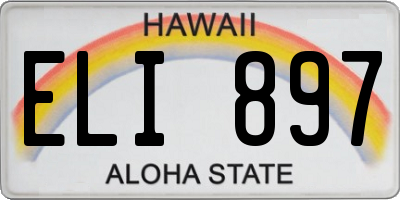 HI license plate ELI897