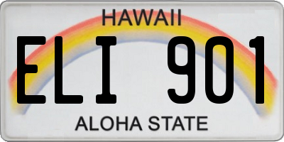HI license plate ELI901