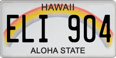 HI license plate ELI904