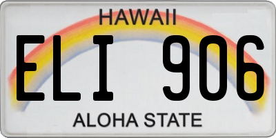 HI license plate ELI906