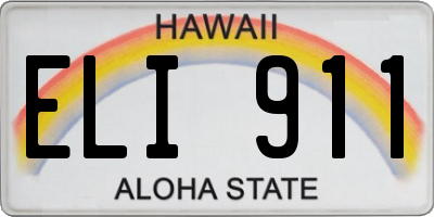 HI license plate ELI911