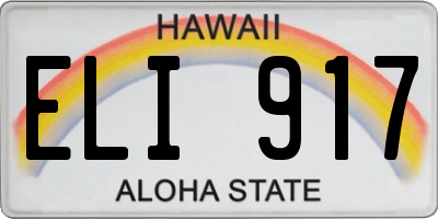 HI license plate ELI917