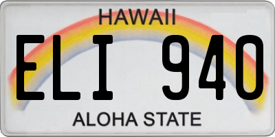 HI license plate ELI940