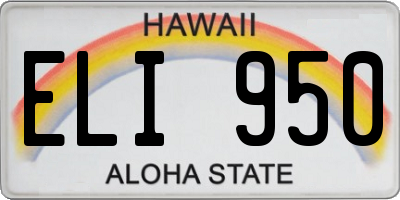 HI license plate ELI950