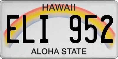 HI license plate ELI952
