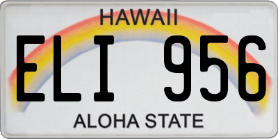 HI license plate ELI956