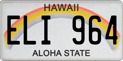 HI license plate ELI964