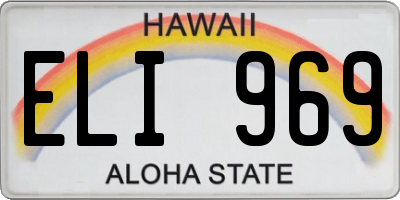 HI license plate ELI969