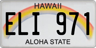 HI license plate ELI971